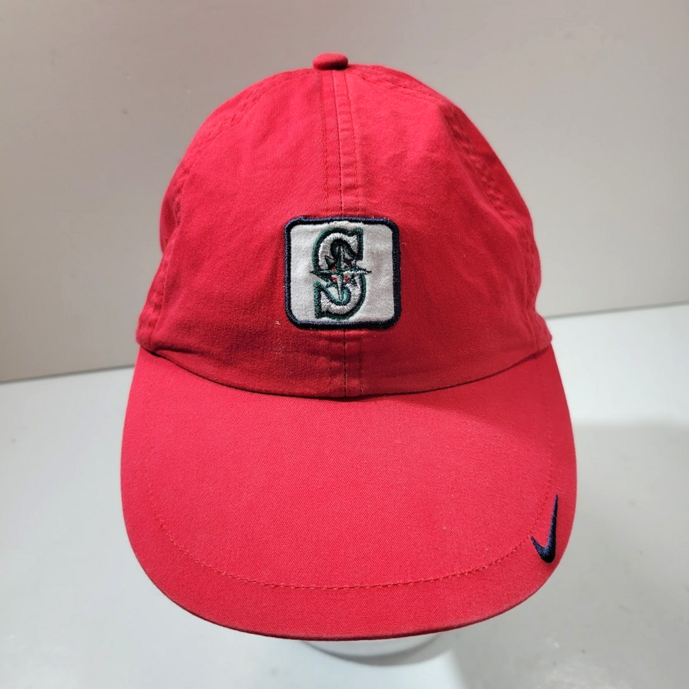 RARE Vintage Seattle Mariners Red Nike Team Hat Cap Womens